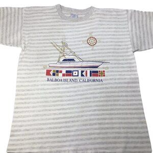 Vtg Single Stitch T Shirt 90s Premier Sportswear Balboa Island California USA